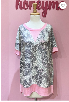 236 gray off white honeyme top