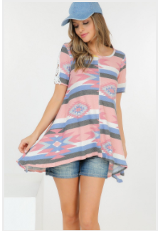 163 Waffle print flowy topp1437