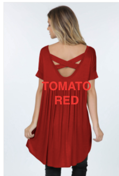 169 P1528P TUNIC FLOW TOP TOMATO RED