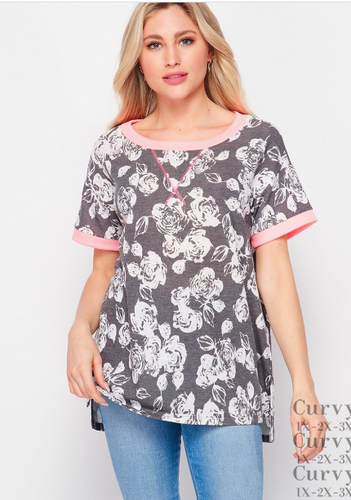 318 10333-8062X-CHARCOAL/OFF WHITE honeyme top