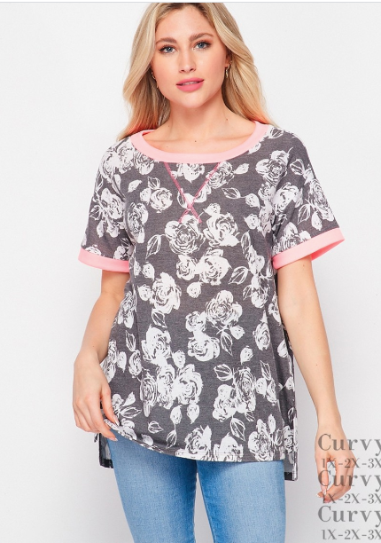 318 10333-8062X-CHARCOAL/OFF WHITE honeyme top