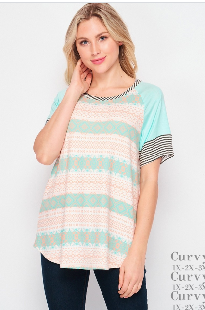 140 T01351-7145X r-nk band short sleeve top
