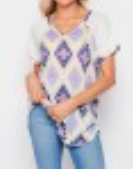 136 T10212-6570H-TAUPE/NAVY honeyme top