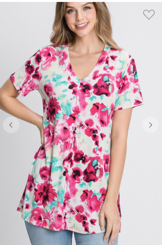 316 FLORAL TOP ST1519-166 RTS hemish