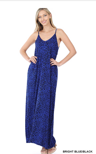 123 LEOPARD CAMI MAXI DRESS WITH POCKETS StyleNo: #RD-43101_COLORALIEN BRIGHT