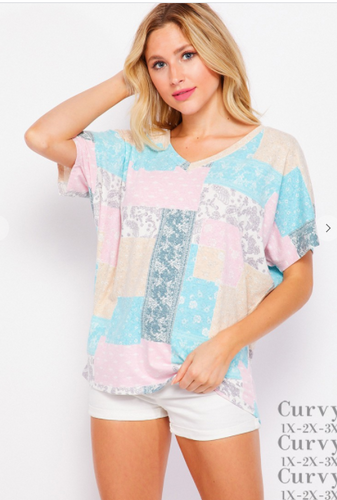 101 PATCH WORK TOP T10577-7142X