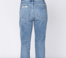 Load image into Gallery viewer, 536 Judy Blues  HI-RISE BUTTON FLY DESTROYED BOYFRIENDRISE: 10.5&quot; INSEAM: 26.5 CUFFED / 29&quot; UNCUFFED