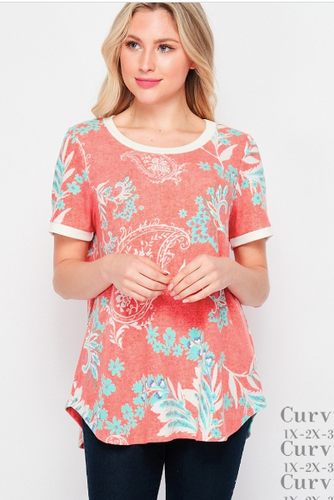 320 PAISLEY FLORAL TOP HONEYME