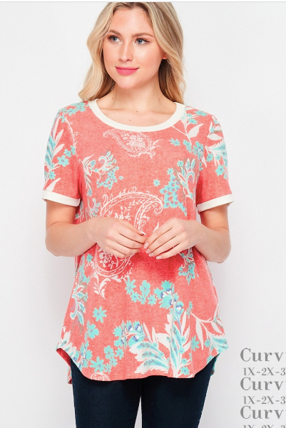 320 PAISLEY FLORAL TOP HONEYME