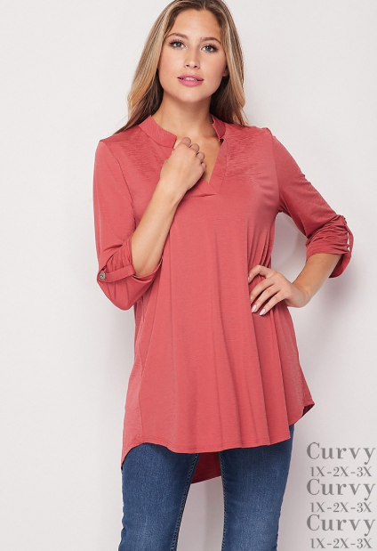 098 BULGARI SOLID BLOUSE GABBY TOP GABBY-B  RUST