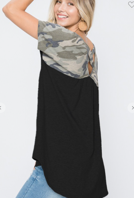 309 CAMO AND SOLID TOP WITH CRISSCROSS BACK ET6015-10 RTS
