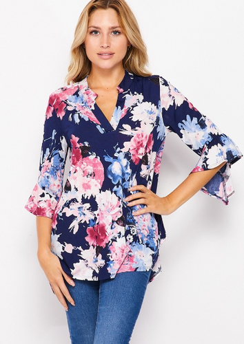 100 GABBY RUFFE SLEEVE T10712-1509