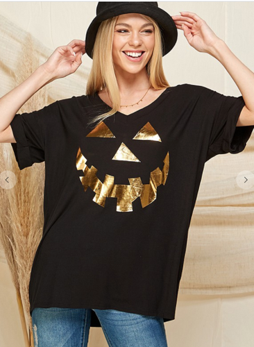 106 PUMPKIN HALLOWEEN PRINTED TOP T6939