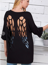Load image into Gallery viewer, Blumin Apparel ANGEL WINGS LASER CUT DETAIL BACK T6838
