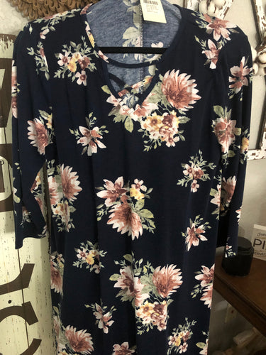 Navy back background dress