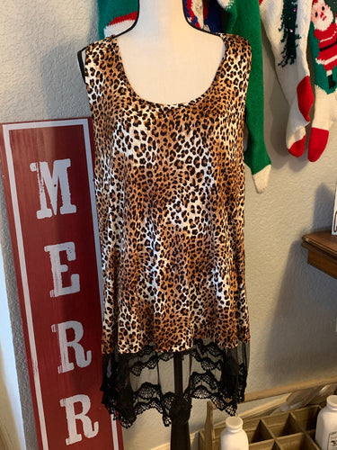 Top with a lace hem detail