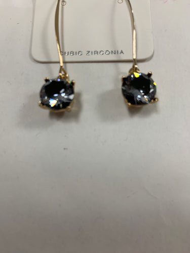 Smoky grey threaded earrings