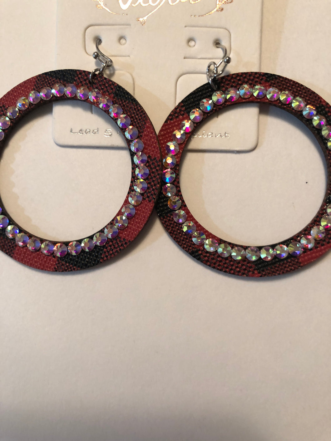 Earrings plaid circle of love