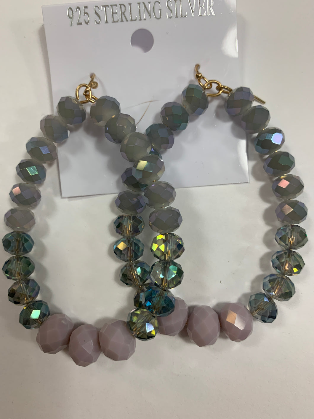 Lucent/purple bead earrings