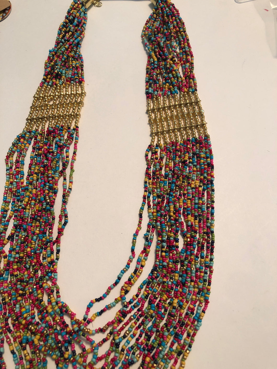 Necklace seed beads multi