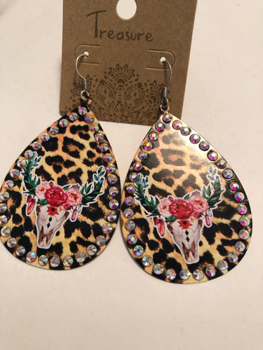 Earrings cheetah bull