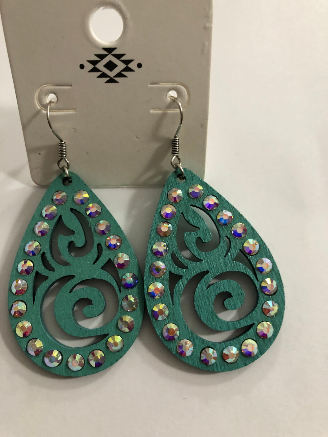 Sm turquoise scroll earrings