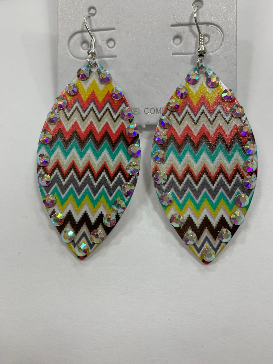 Chevron bling earrings