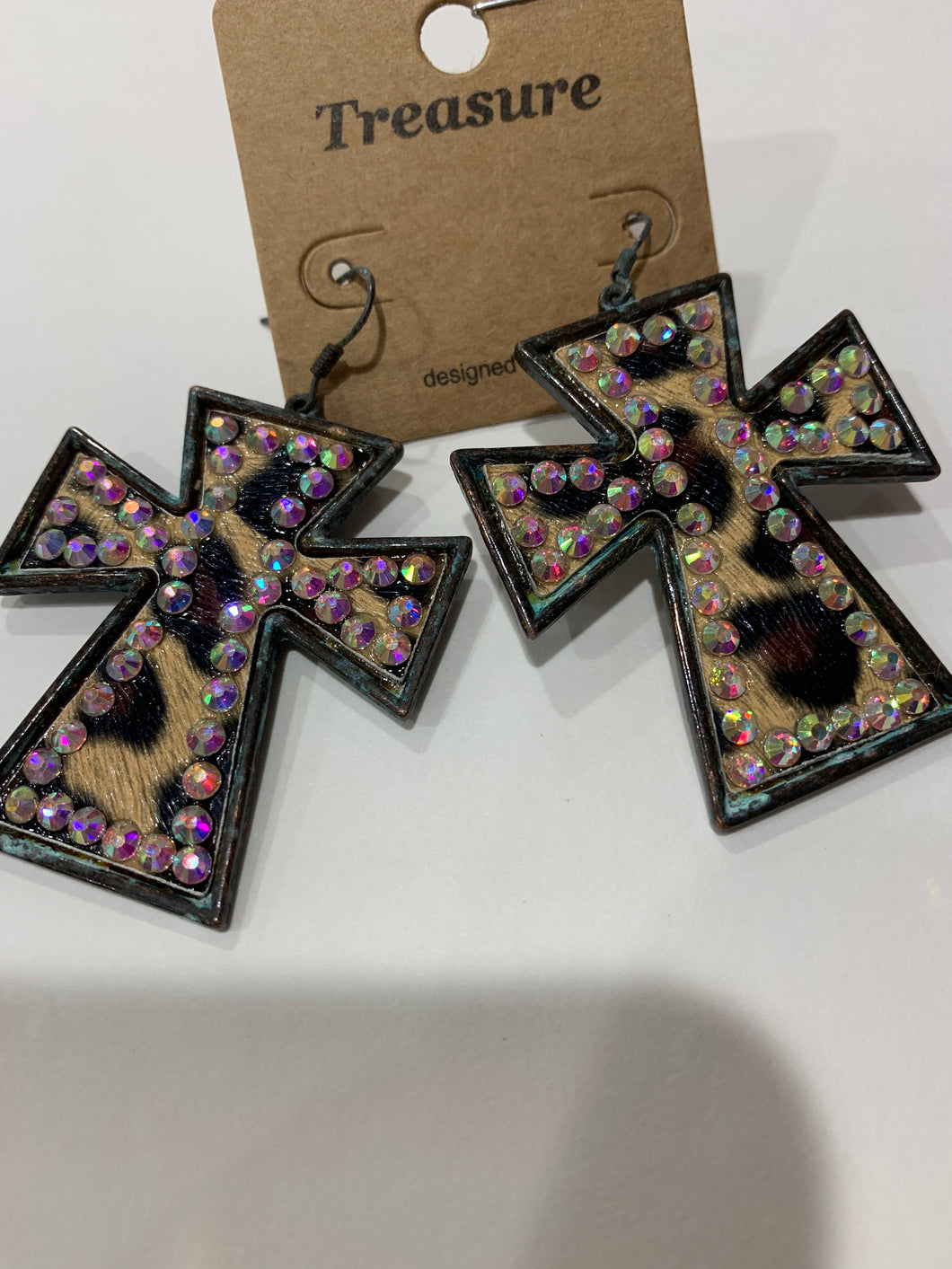 Earrings cheetah cross