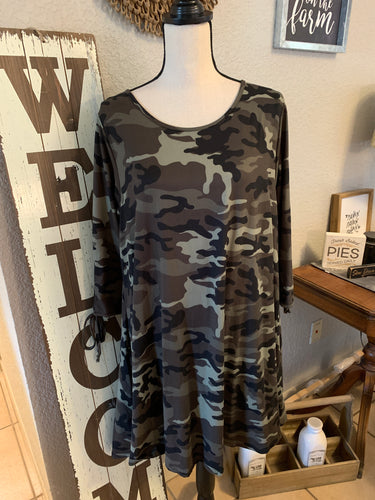Camo legging material dress