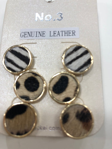 3pk button earrings