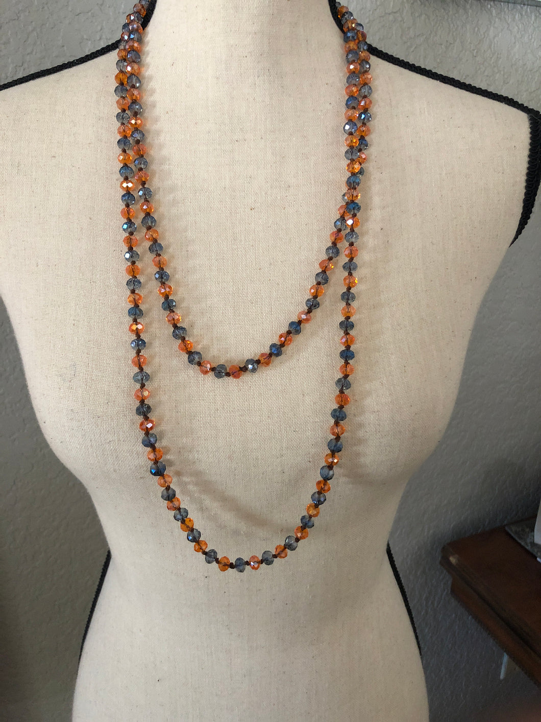 Beads orange/blue/gray