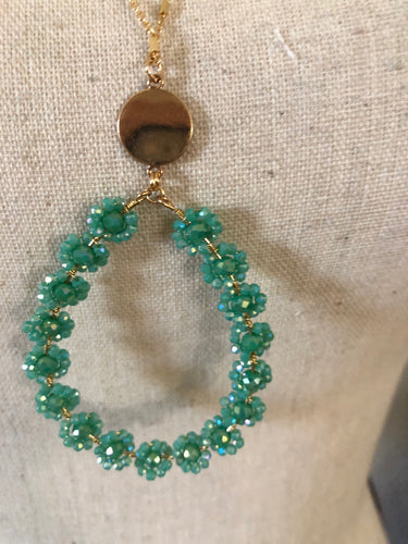 Mint floral necklace