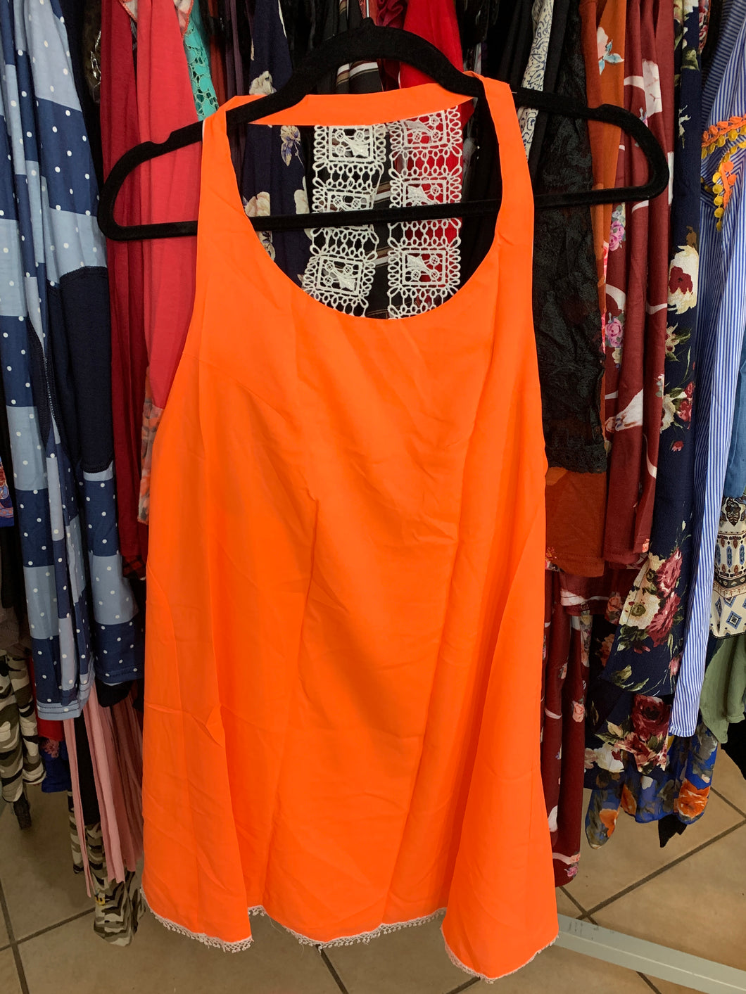 Neon orange 🍊 tank dress
