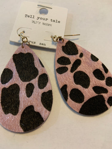 Pink cheetah earrings