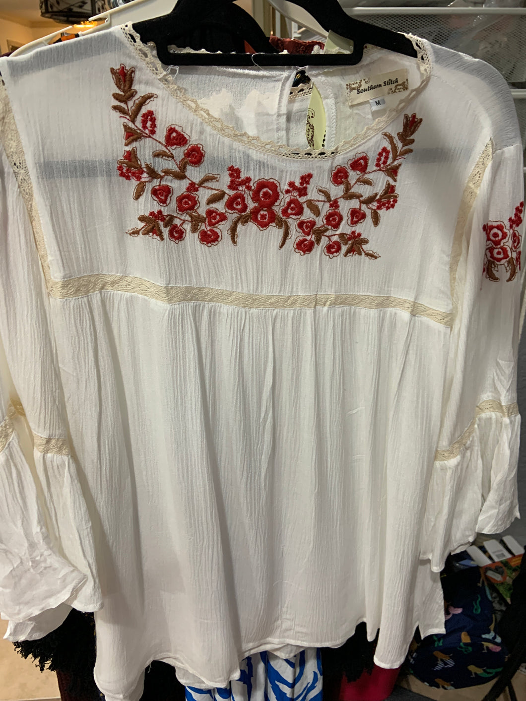 White with embroidery top