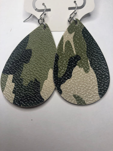 Camo teardrop earrings