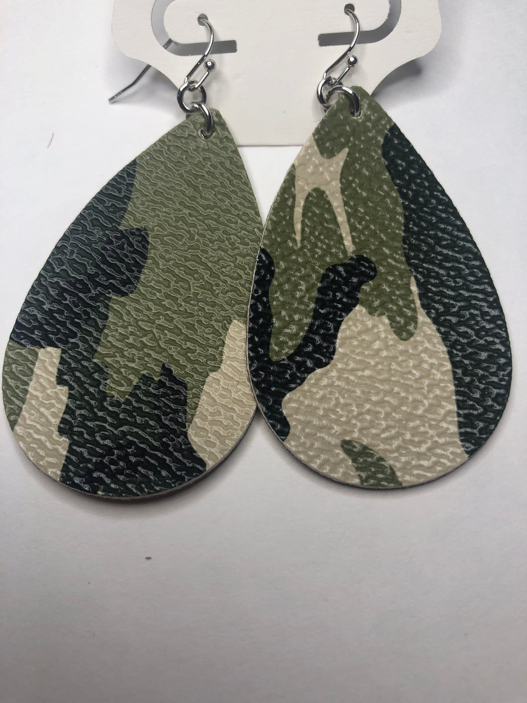 Camo teardrop earrings