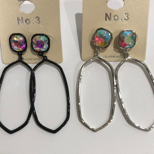 Bling post back earrings