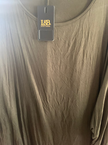 Army green lucky and blessed top