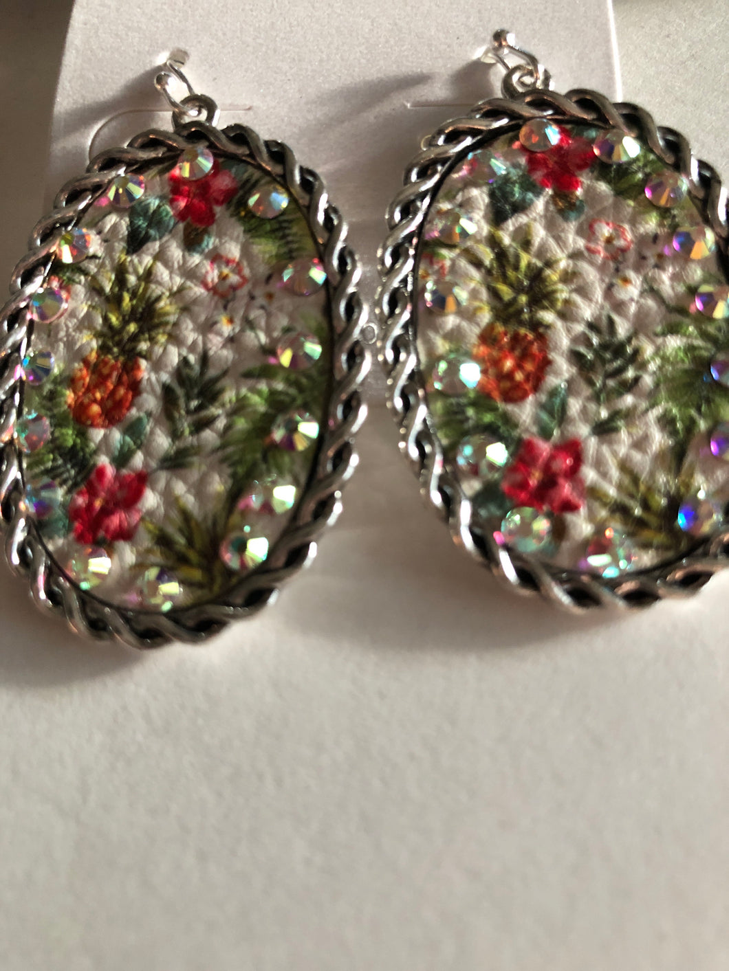 Earrings pineapple floral