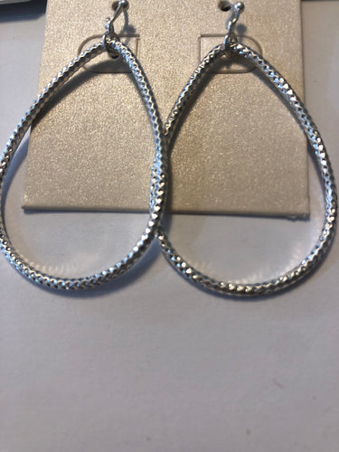 Brushed silver rope earrings