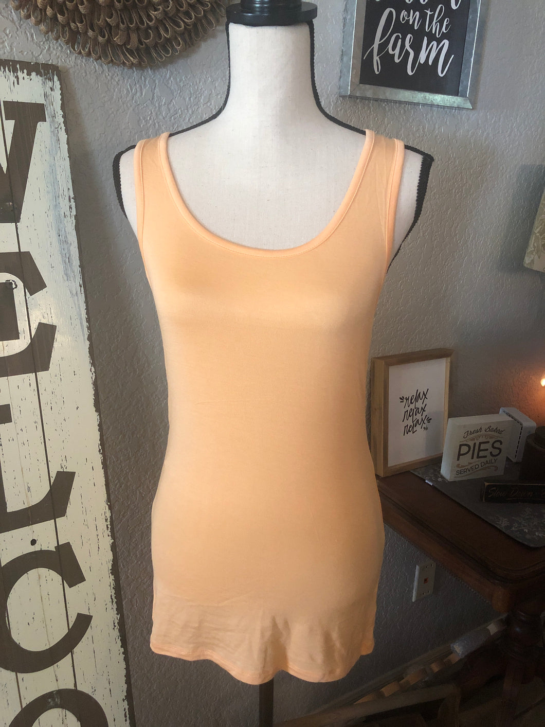Tank deep peach with rayon