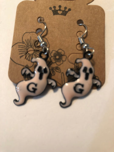 Earrings pink ghost