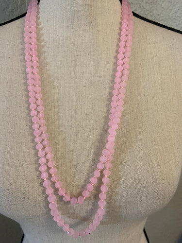 Matt pink 60 inch beads