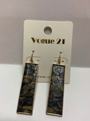Camo bar earrings