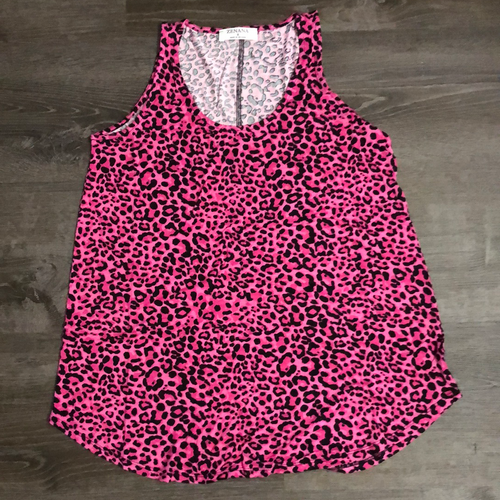 302 Wide strap tank pink leopard