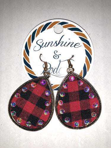Earrings plaid Metal 1