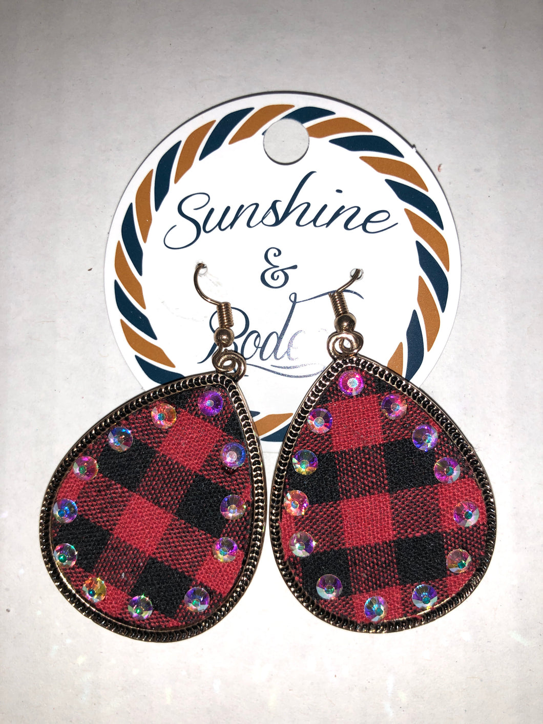 Earrings plaid Metal 1
