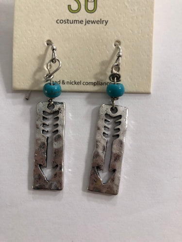 Turquoise arrow earrings