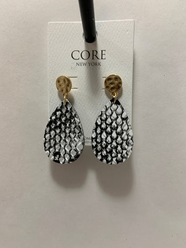 Small leather snakeskin earring